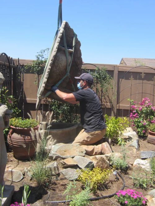 Setting top onto bottom