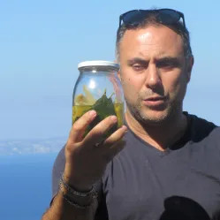 Luigi tutored us on the making of limoncello. 