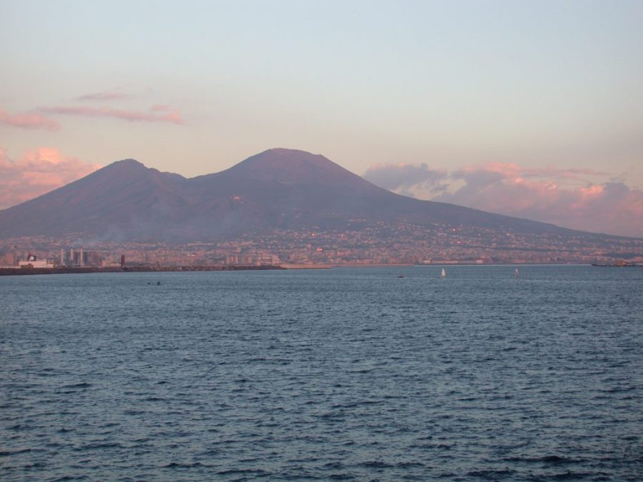 Vesuvius from Naples at Sunset